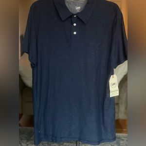 Lee Premium Lightweight Polo Shirt NWT Navy Blue